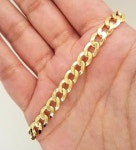 10K Yellow Gold Cuban Link Bracelet Anklet 6MM Thick 12 Inches for Men/women Lobster Lock - Etsy