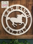Horse Sign - Quick Shipping - Horse Door Hanger - Horse Yard Sign- Ranch - Farm - Gate Decor - Custom Last Name - Established Date