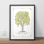 Wedding Footprint Poster Tree of Love - Etsy