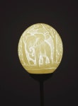 Ostrich Egg Fine Art Carved Elephant Lampshade. Authentic - Etsy