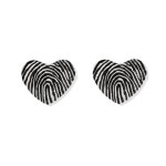 Stainless Steel Fingerprint Heart Earrings - Etsy