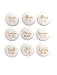 1 Pc Mom Mommy Dad Daddy Nana Papa Grandma Grandpa Uncle Aunt to Be Faux Glitter Badge Pin Pinback Button Baby Shower Party... 