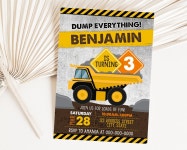 Construction Birthday Printable Invitation, Construction Invitation, Dump Truck Invitation Party Invite Corjl S0114 pdf / Jpg... 