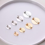 10pcs/lot 15-30 Mm Environmental Protection Iron Round Brooch Clip Pin Round Bottom Pad Border Blank Tray With Brooch DIY Blank... 