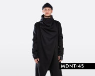 Black Long Trench Coat Men, Asymmetrical Dystopian Mens Cardigan, Oversized Coat, Gothic Winter Jacket, Cyberpunk Clothing, A0158... 
