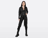 Techwear Womens Jumpsuit, Futuristic Costume, Cosplay Black Flight Suit, Sci Fi Coveralls, Cyberpunk Clothing Mdnt45, A0364 - Etsy