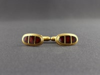 Vintage MMA Bmco Dark Red Enamel Oval Cufflinks - Etsy