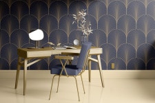 Geometric Wallpaper Peel and Stick Wallpaper Removable Traditional Pre-pasted Self-adhesive Minimal Bedroom Modern Blue Gold...