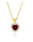 14K Solid Gold Birth Stone Halo Heart Shaped Pendant Halo Heart Birthstone Pendant Garnet Amethyst Aquamarine Emerald sapphire - Etsy