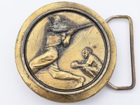 Baseball Batter Player 1970s Vintage Belt Buckle - Etsy