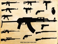 Gun Svg Files Weapons Silhouette Guns Clipart Pistol - Etsy Hong Kong