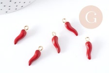 Red Enamel Chili Pepper Charm in Gold-plated Zamac 21mm, Jewelry Creation Pendant, X5 G8948 - Etsy