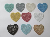 2 Heart Prints 32 X 30 Mm Painted Brass 10 Colors to - Etsy