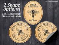 CUSTOM Honey Labels Customized Round Honey Stickers Custom - Etsy