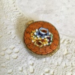 Italian micro mosaic pillbox. Miniature ormolu box with glass | Etsy