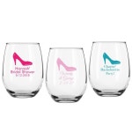Set of 12 Personalized High Heel Design 9 ounce Stemless Wine | Etsy