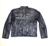 Beautiful Leather Biker Jacket Blue Navy | Etsy