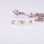 Dainty Celtic Style Alexandrite Engagement Ring Silver, Alexandrite Promise Ring for Her, Alexandrite Solitaire Minimalist Ring... 