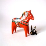 Vintage Swedish Dala Horse Figurine, Wooden Horse Figurine, Nils Olsson Wooden Scandinavian Dalarna Horse, Mid Century Statuette... 