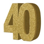Gold Glitter 40th Birthday Party Table Decoration, Gold 40 Glitter Centrepiece, 40th Birthday Decorations, Party Decorations... 