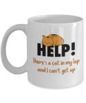 Cat Coffee Mug Theres a Cat in My Lap Funnyy Cat Mug - Etsy
