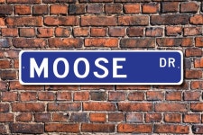 Moose, Moose Gift, Moose Sign, Moose Decor, Moose Lover, Elk, Lodge Members, Forest Animal, Custom Street Sign, Quality Metal... 