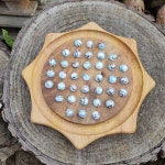 SOLITAIRE Game 2 Varieties of Wood to Choose From on Order, Star Shape 37 16 Mm Glass Balls Customizable Adaptable Version. - Etsy