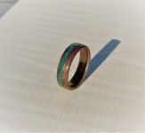 Bentwood Walnut Ring Turquoise Inlay Mens Wedding Band - Etsy