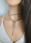 Steel Bar Lariat Layered Slip Chain Choker Collar Necklace Handmade Multi Layer Wrap Gothic Chunky Chain - Etsy