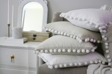 Pom Pom Pillow Cover White Pom Pom Pillow Pillow Cover Pom - Etsy