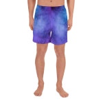 All-over Print Mens Athletic Shorts With Blue and Purple - Etsy