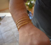Mens Bracelet 18k Gold Figaro PVD Curb Chain Unisex Bracelet - Etsy