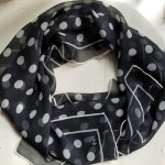 Vintage 1970 Navy Polka Dot Vera Scarf Sheer Long 38 | Etsy