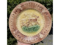 Antique Victorian Majolica Deer Hunt Hound 19th C. Plate Decorative Collectible - Etsy