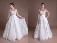 Simple Tulle Wedding Dress Lace Applique Top Maxi Dress With - Etsy