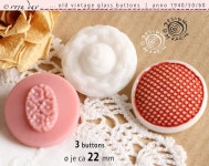 3 Große Alte Vintage Glasknöpfe Anno 1950/60 Diverse Designs Set in Weiß Rosa Rot ø Je Ca 22 Mm Nr 209 - Etsy