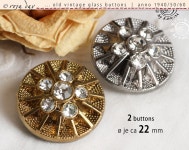 2 Große Alte Strass-glasknöpfe Anno 1950/60 Beide Aurora Borealis Bedampft Mit Kristall-strass ø Je Ca 22 Mm Nr 212 - Etsy