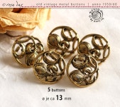 4 Niedliche Alte Metallknöpfe Anno 1950/60 Blüten Loch Design Altgoldfarben ø Je Ca 13 Mm Nr 265 - Etsy