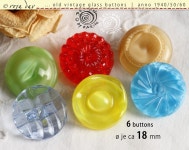 6 Alte Schöne Vintage Glasknöpfe Anno 1950/60 Buntes Set Mit Diverse Designs ø Je Ca 18 Mm Nr 214 - Etsy
