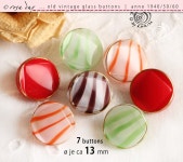 7 Alte Vintage Glasknöpfe Anno 1950/60 Farbiges Glas Teils Streifig Gleiches Design ø Je Ca 13 Mm Nr 230 - Etsy