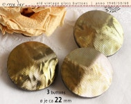 3 Große Alte Vintage Glasknöpfe Anno 1950/60 Gleiches Design Schwarzes Glas Golden Schimmernd Bedampft ø Je Ca 22 Mm Nr 211 - Etsy