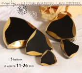 5 Alte Vintage Glasknöpfe Anno 1950/60 - Ausgefallene Tolle Form - Glänzend Schwarzes Glas + Gold - ø Ca 11-26 Mm - Nr 618 - Etsy