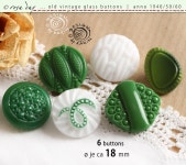 6 Alte Schöne Vintage Glasknöpfe Anno 1950/60 Set in Grün Weiß Diverse Designs ø Je Ca 18 Mm Nr 231 - Etsy