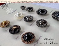 20 Alte Sammler-glasknöpfe Anno 1930/40 Auf Musterkarte Zwei Diverse Feine Designs ø Von Ca 11-27 Mm Nr 226 - Etsy