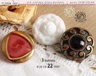 3 Große Alte Vintage Glasknöpfe Anno 1950/60 Diverse Designs Hübsches Set Teils Vergoldet ø Je Ca 22 Mm Nr 210 - Etsy