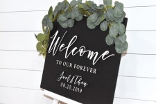 Painted 3D Wedding Welcome Sign Custom Wood Wedding Sign Welcome to Our Forever Sign Black Sign White - Etsy