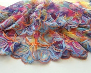 2.18 Yards Colorful Embroidery Tulle Lace Trim, Nonelastic... Mesh Lace Fabric, Bra Making Lace Width 24 Cm/ 9.44, Nr E5000 - Etsy