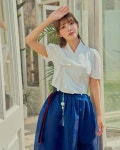 salon the Qoo | Korean Modern Hanbok Short-sleeved Jeogori for Summer Korean K-fashion TETEROT SALON Samdasoo 5colors 삼다수 - Etsy