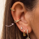 Cz Criss Cross Hinged Conch Ear Cuff Earrings Dainty Gold Ear - Etsy