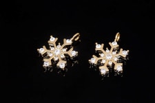 H1276-2pcs-gold Plated-12mm Snow Flake Charm- Cubic Snow Flake Pendant - Etsy
